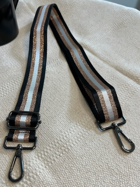 Luxury Adjustable Guitar Messenger Strap (Blk,Gld,Wht)