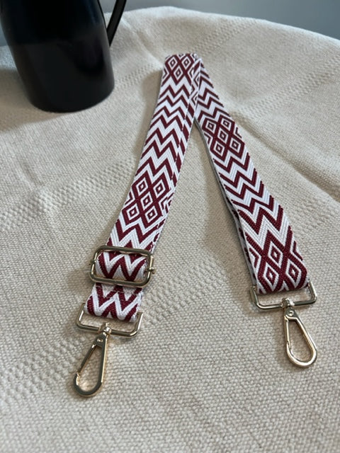 Luxury Adjustable Guitar Messenger Strap (Dark Red)