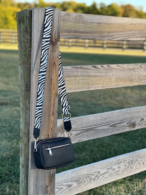 Luxury Adjustable Guitar Messenger Strap (Zebra)