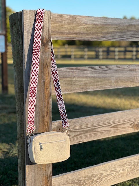 Luxury Adjustable Guitar Messenger Strap (Dark Red)